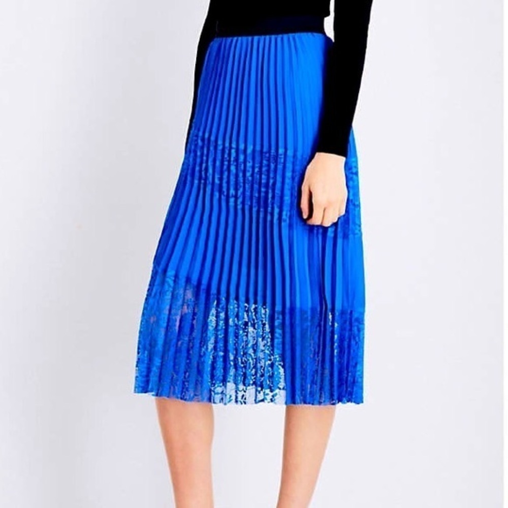 MAJE Jarane High-rise Pleated Blue Skirt - Size 3